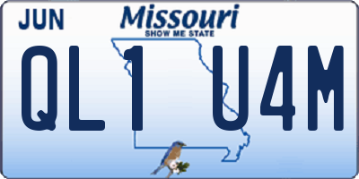 MO license plate QL1U4M