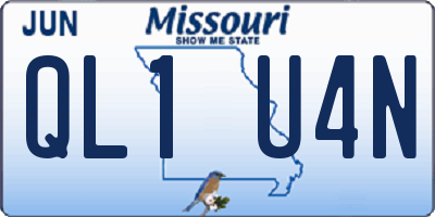 MO license plate QL1U4N