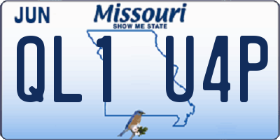 MO license plate QL1U4P