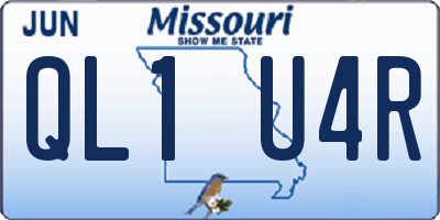 MO license plate QL1U4R