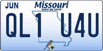MO license plate QL1U4U