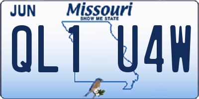 MO license plate QL1U4W
