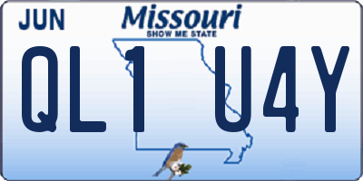 MO license plate QL1U4Y