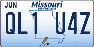 MO license plate QL1U4Z