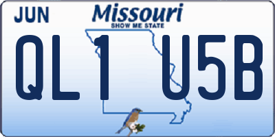 MO license plate QL1U5B