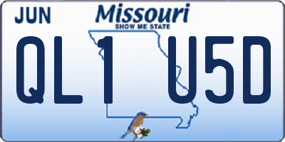 MO license plate QL1U5D