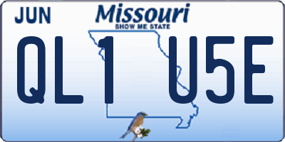 MO license plate QL1U5E