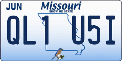 MO license plate QL1U5I