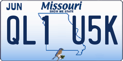 MO license plate QL1U5K