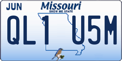MO license plate QL1U5M
