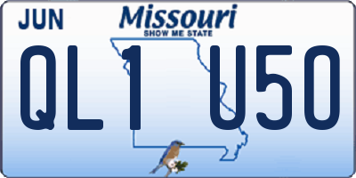 MO license plate QL1U5O