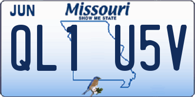 MO license plate QL1U5V