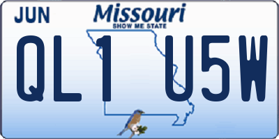 MO license plate QL1U5W