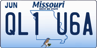 MO license plate QL1U6A