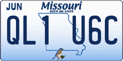 MO license plate QL1U6C