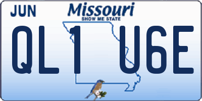 MO license plate QL1U6E
