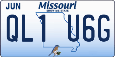 MO license plate QL1U6G