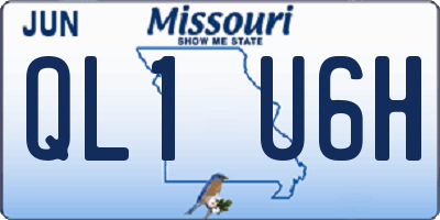 MO license plate QL1U6H