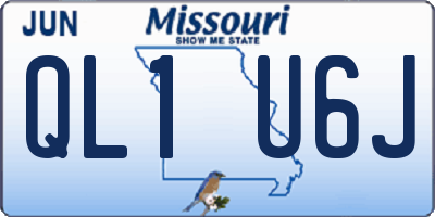 MO license plate QL1U6J