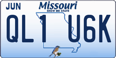 MO license plate QL1U6K