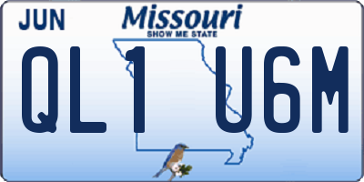 MO license plate QL1U6M