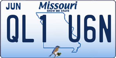 MO license plate QL1U6N