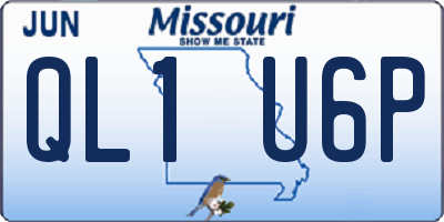 MO license plate QL1U6P