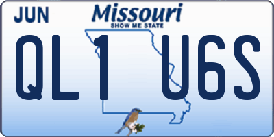 MO license plate QL1U6S