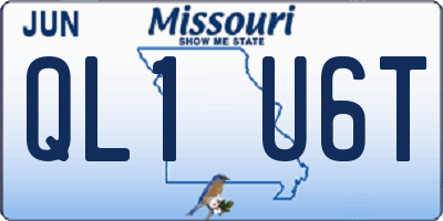 MO license plate QL1U6T