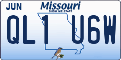 MO license plate QL1U6W