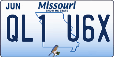 MO license plate QL1U6X