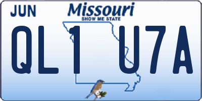 MO license plate QL1U7A