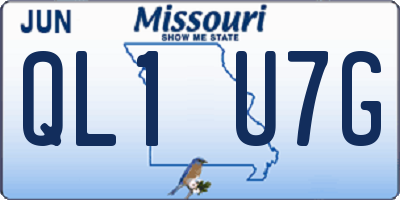 MO license plate QL1U7G