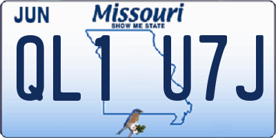 MO license plate QL1U7J
