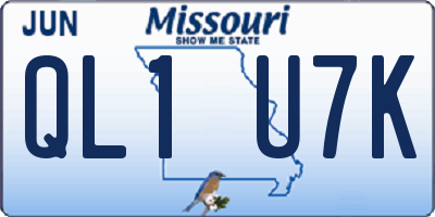 MO license plate QL1U7K
