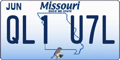 MO license plate QL1U7L