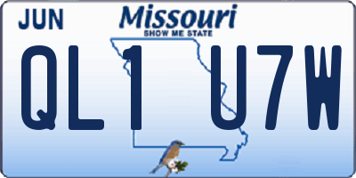 MO license plate QL1U7W