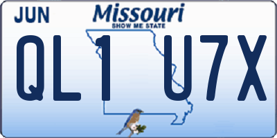 MO license plate QL1U7X