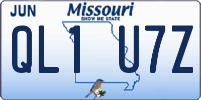 MO license plate QL1U7Z