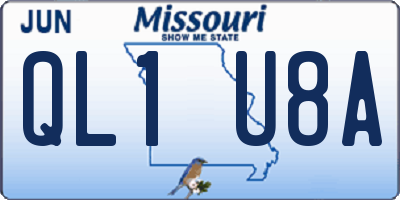 MO license plate QL1U8A