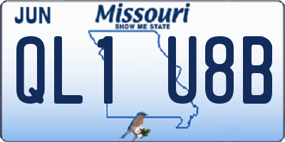 MO license plate QL1U8B
