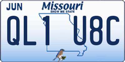 MO license plate QL1U8C