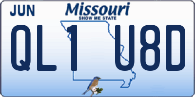 MO license plate QL1U8D