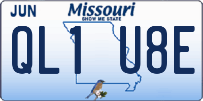 MO license plate QL1U8E