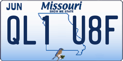 MO license plate QL1U8F