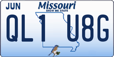 MO license plate QL1U8G