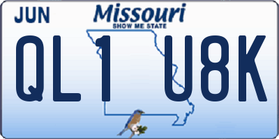 MO license plate QL1U8K
