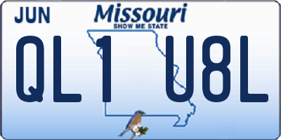 MO license plate QL1U8L