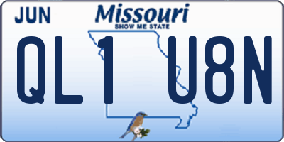MO license plate QL1U8N