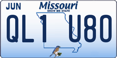 MO license plate QL1U8O